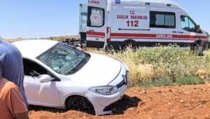 Birecik'te otomobil şarampole devrildi, 1 yaralı