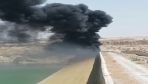 Birecik Barajında Korkutan Yangın