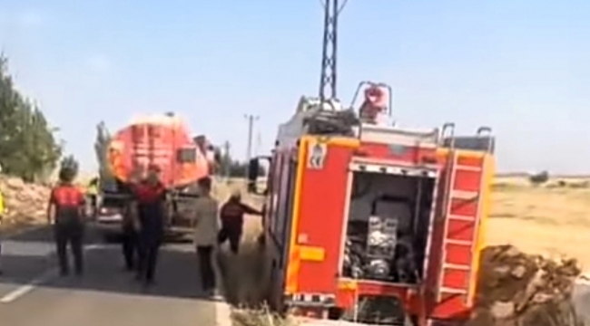 Şanlıurfa'da itfaiye aracı kaza yaptı 