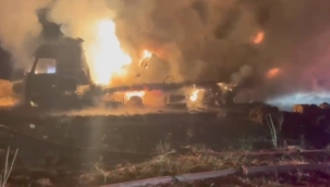 Viranşehir'de tır alev alev yandı 