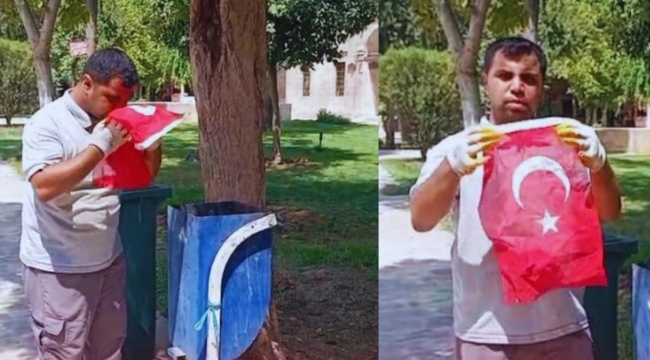 Bayrak Yere Düşmez! Şanlıurfa'da Temizlik Görevlisinden Yürek Isıtan Davranış