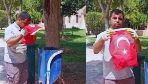 Bayrak Yere Düşmez! Şanlıurfa'da Temizlik Görevlisinden Yürek Isıtan Davranış