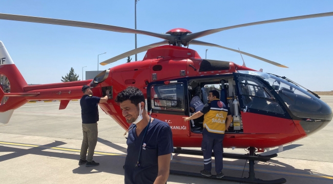 Şanlıurfa'da 2 Gülistan için helikopter ambulans Ankara'da uçtu