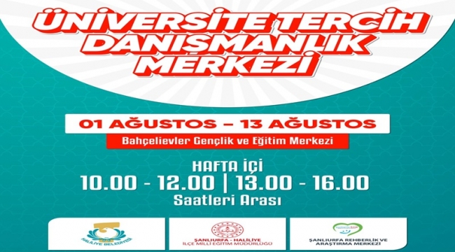 Haliliye Belediyesinden Üniversite Adaylarına "Tercih Danışmanlık Merkezi" Desteği