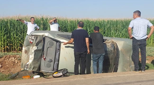 Şanlıurfa'da Otomobil Şarampole Devrildi, 1 Yaralı