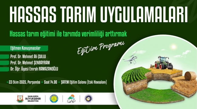 Şanlıurfa'da "Tarımda Verimlilik Ve Akıllı Uygulamalar" Eğitimi Düzenleniyor