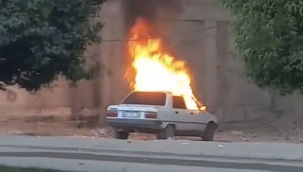 Şanlıurfa'da korkutan araç yangını 