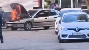 Viranşehir'de Araba Alev Aldı, Yangın Vatandaşların Müdahalesiyle Söndü