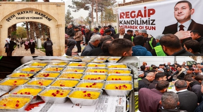 Harran'da Regaip Kandilinde Vatandaşlara Zerda Tatlısı İkram Edildi 