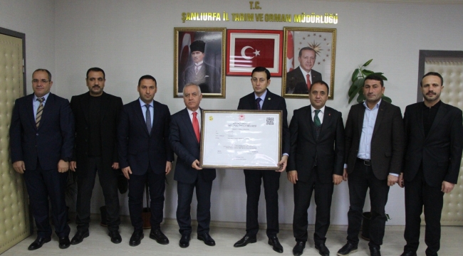 Şanlıurfa'da İki Tarımsal Birlik "Birinci Derece" Belgelerini Aldı!