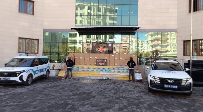 Şanlıurfa'da Yüklü miktarda kaçak sigara ele geçirildi