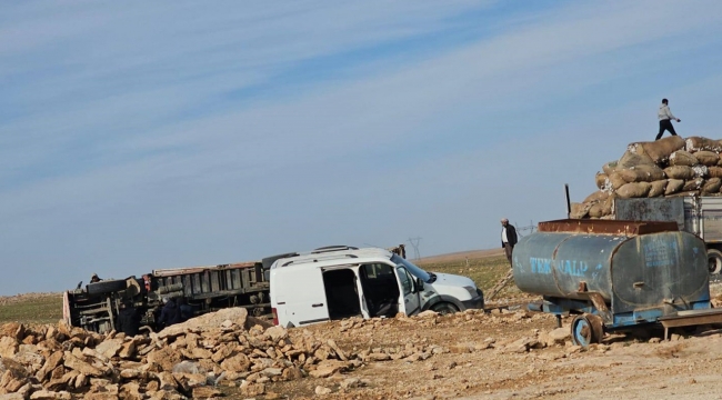 Şanlıurfa'da Pamuk Yüklü Kamyon Devrildi