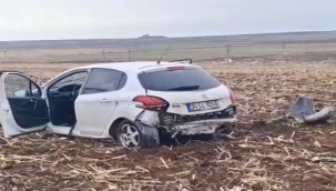 Siverek'te Şok Kaza: Otomobil Boş Tarlaya Devrildi