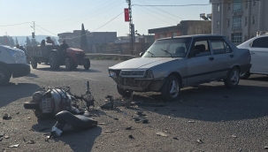 Birecik'te Otomobil ile Motosiklet Çarpıştı: 1 Ağır Yaralı