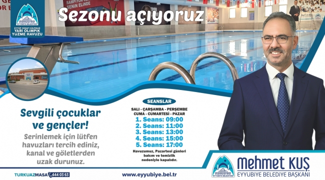 Eyyübiye Belediyesi Yüzme Havuzunda Sezon Açılıyor