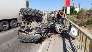 Şanlıurfa'da Facia Ucuz Atlatıldı! Traktör Köprüde Savruldu