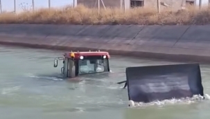 Şanlıurfa'da Kontrolden Çıkan Traktör Sulama Kanalına Düştü