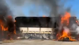 Şanlıurfa'da Korkutan Manzara: TIR'dan Geriye Kül Kaldı