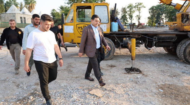 Başkan Özyavuz Harran'da Öğretmen Evi Alanında İncelemelerde Bulundu