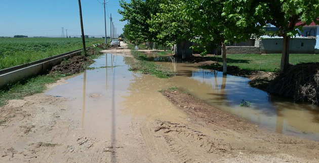 Urfa'da Bilinçsiz Sulama Yol Kapattı