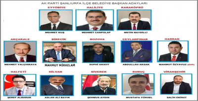 AK Parti Şanlıurfa ilçe belediye başkan adayları açıklandı