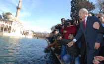 Balıklıgölde yem atıp dilek tuttu