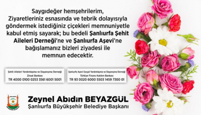 Başkan Beyazgül'den Hemşehrilerine Çağrı