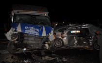 Birecik yolunda feci kaza, 1 ölü, 1 yaralı