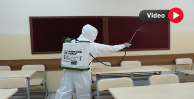 Büyükşehir Belediyesi Sınav Öncesi Okulları Dezenfekte Ediyor