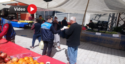 Büyükşehir Pazar Yerlerinde Ücretsiz Maske Dağıttı