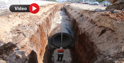 Büyükşehirden Akçakale Yolunda Yağmur Suyu Drenaj Çalışması