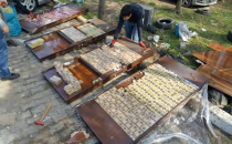 Çelik kapı zulasında kaçak sigara sevkiyatı