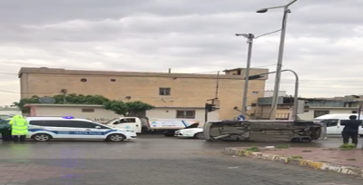 Cezaevi kavşağında Otomobil Takla Attı, 1 Yaralı