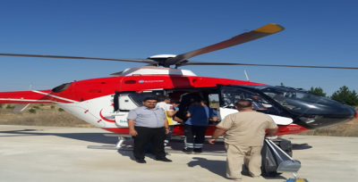 Diyarbakır'dan ambulans helikopter ile Harran'a getirildi