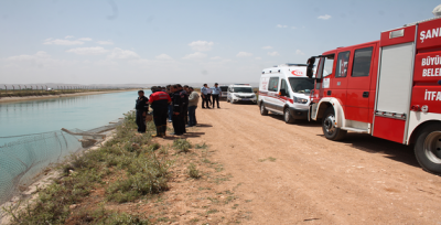 DSİ kanalına düşen araç tedirginliğe neden oldu