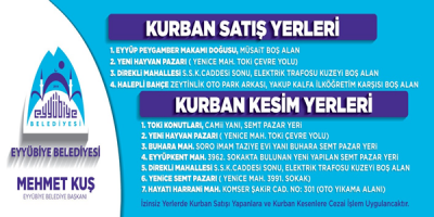 Eyyübiye'de Kurban Kesim Ve Satış Yerleri Belirlendi