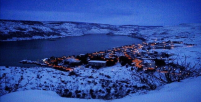 Halfeti'de kar manzarası