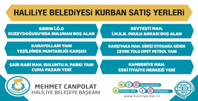 Haliliye'de Kurban Kesim Ve Satış Yerleri Belirlendi