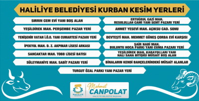 Haliliye'de Kurban Satış Ve Kesim Yerleri Belirlendi