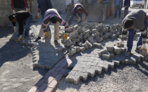 Haliliye'den Gürcütepe'de Parke Taşı Döşeme Çalışması