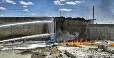 Kaçak akaryakıt tankında çıkan yangın korkuttu