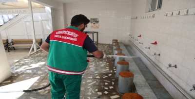 Karaköprü'de ibadethaneler Ramazan'a hazır hale getirdi