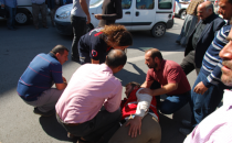 Motosiklet sürücüsü yaralandı