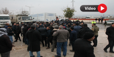 Nakliyeciler Eylem Yaptı
