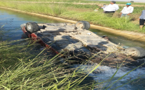 Otomobil kanala düştü, 1 ölü