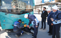 Özel halk otobüslerinde havalı korna denetimi