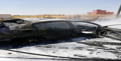 Şanlıurfa otobanında araç alev aldı