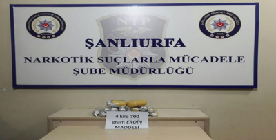 Şanlıurfa'da 4 Kilo 700 gram Eroin Ele Geçirildi