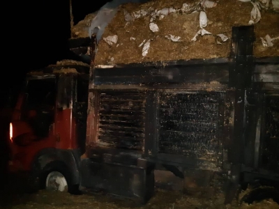 Şanlıurfa'da İki Kamyon Alev Aldı