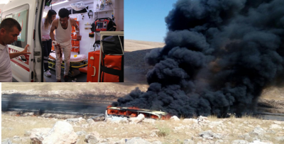 Şanlıurfa'da Otobüs Alev Aldı